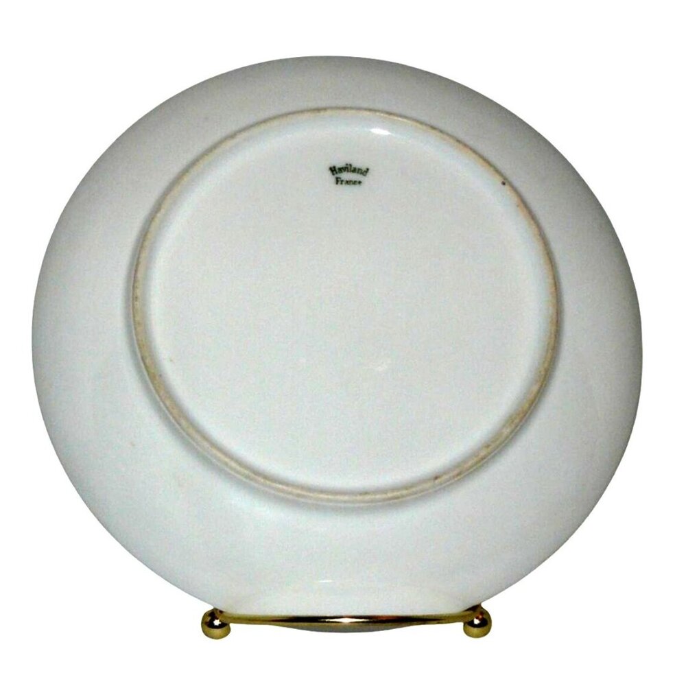 Vintage Hand-Painted Porcelain Haviland Plate with Acorn Design 7 " Signed - Picture 2 of 3
